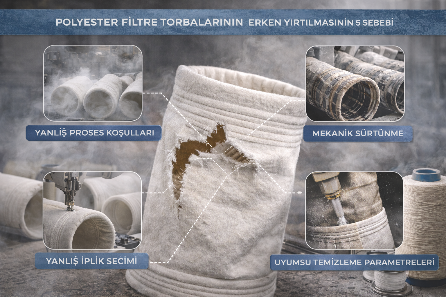 Polyester Filtre Torbalarının Erken Yırtılmasının 5 Temel Sebebi