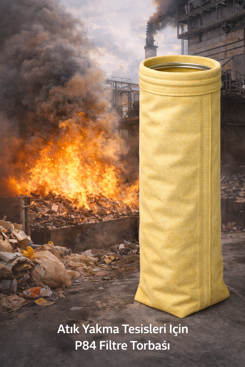 Atık Yakma Tesislerinde P84 (poliimid) Filtre Torbası 
